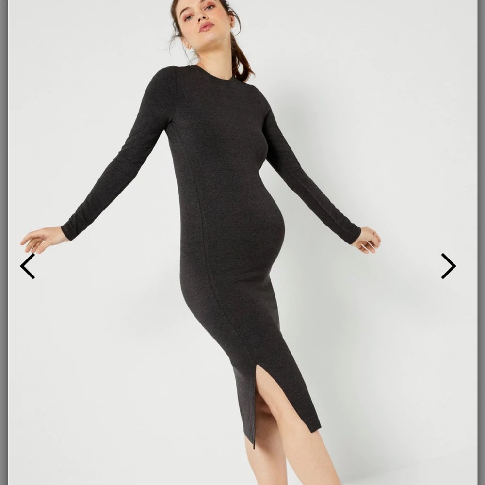 A Pea in the Pod Charcoal Long Sleeve Dress
